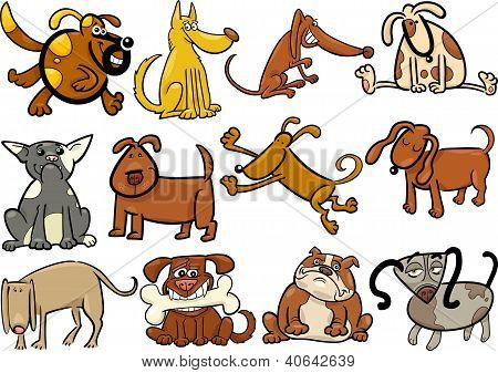 Cartoon Hunde oder Welpen der großen Satz