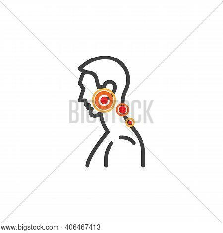 Sore Throat Line Icon. Linear Style Sign For Mobile Concept And Web Design. Sore Throat Pain Outline