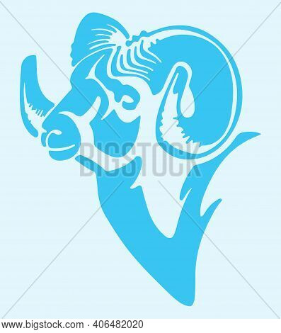 Sketch Of Indian Big Horn Sheep Or Goat Outline Editable Illustration