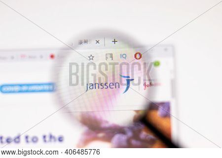 Los Angeles, Usa - 1 February 2021: Janssen Pharmaceutica Website Page. Janssen.com Logo On Display 