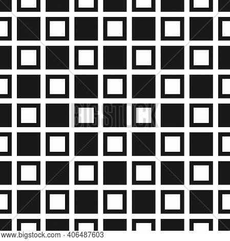 Seamless Chess Pattern. Squared Black Background. Geometric Background. Vector Illustration. Chess-b