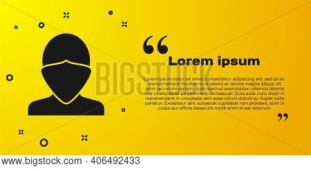 Black Vandal Icon Isolated On Yellow Background. Vector