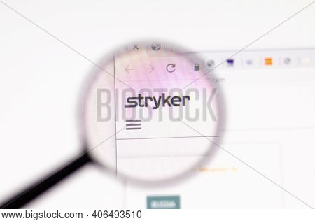 Los Angeles, Usa - 1 February 2021: Stryker Corporation Website Page. Stryker.com Logo On Display Sc