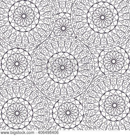 Mandala Coloring Page For Anti Stress Meditation By Drawning