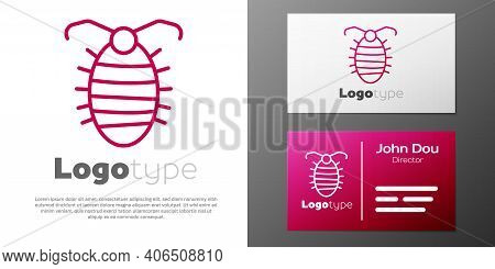 Logotype Line Larva Insect Icon Isolated On White Background. Logo Design Template Element. Vector