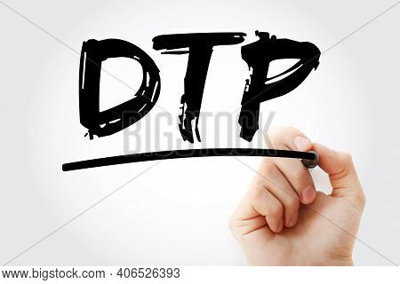 Dtp - Diphtheria Tetanus Pertussis Acronym With Marker, Medical Concept Background