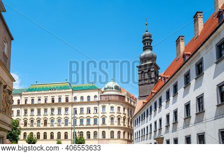 Bratislava, Slovakia, The Classic Palaces Of Ursulinska Street In The Old Town