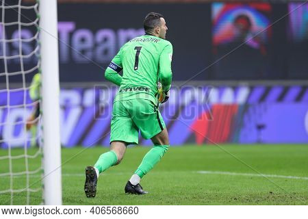 Milano, Italy. 02th Fabruary 2021 . Samir Handanovic Of Fc Internazionale  During The Coppa Italia S