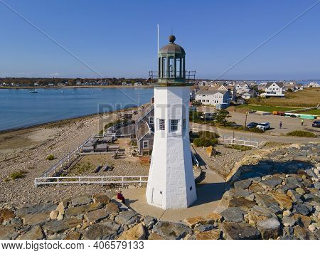 Old Scituate Lighthouse Is A Historic Lighthouse Located On Cedar Point In Town Of Scituate, Massach