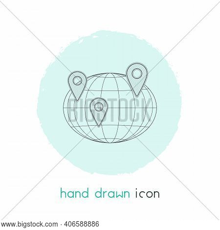 Geo Targeting Icon Line Element. Illustration Of Geo Targeting Icon Line Isolated On Clean Backgroun