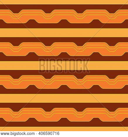 Seamless Pattern Of Brown And Yellow Lines Vector Illustration