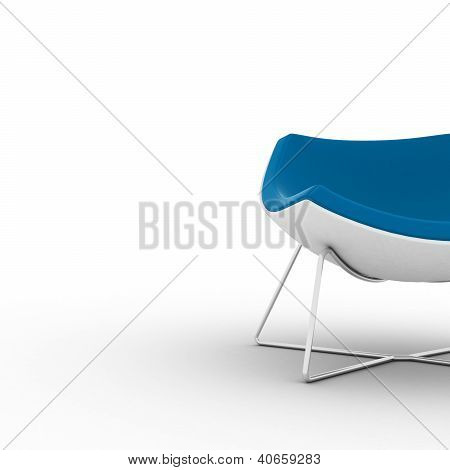 Modern Blue Chair Isolated On White