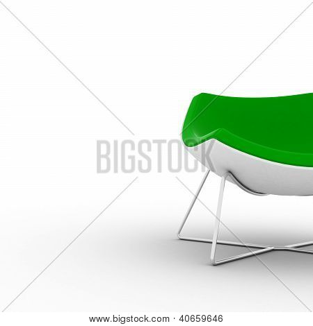 Modern Green Chair Isolated On White