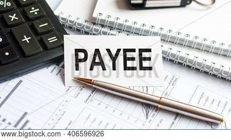Word Text Payee On White Paper Card, Business Concept