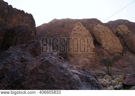 Hiking In Evening In Shehoret Mountains, South Israel