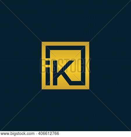Initial Letter Ik Or Ki Logo Design Template, Simple Monogram Symbol