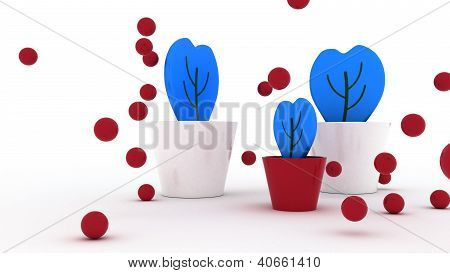 Blue Flowers In A Pot