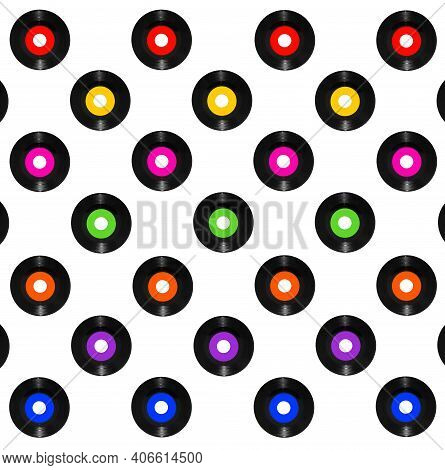 Background Vinyl 45rpm Singles Records On White