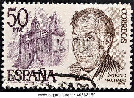 Spanien ca. 1978: eine Briefmarke gedruckt in Spanien zeigt Antonio Machado ca. 1978