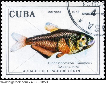 Saint Petersburg, Russia - December 05, 2020: Postage Stamp Issued In The Cuba With The Image Of The