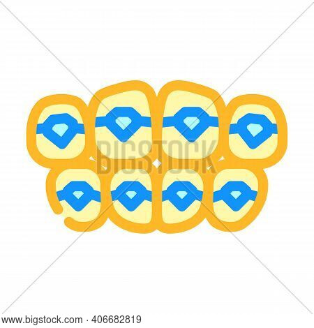Onlays On Teeth Color Icon Vector Illustration