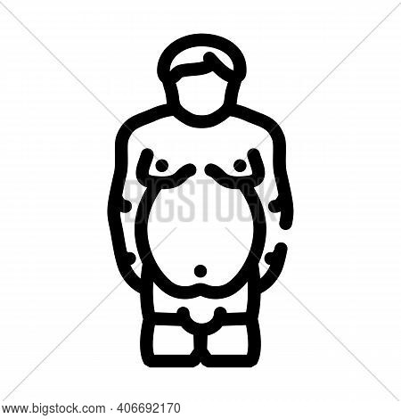 Overweight Prople Line Icon Vector Illustration Flat