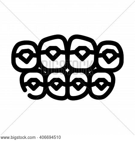 Onlays On Teeth Line Icon Vector Illustration