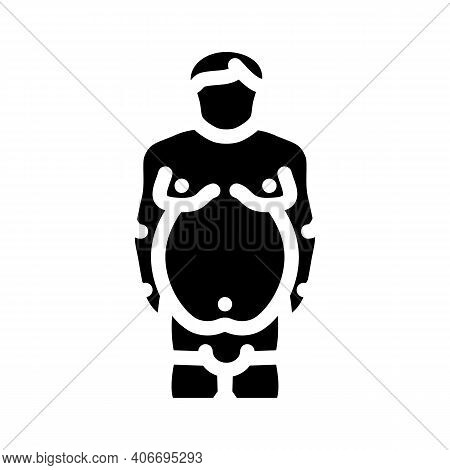 Overweight Prople Glyph Icon Vector Illustration Flat