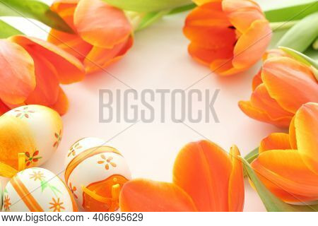 Beautiful Tulips For Postcard Designs. Colorful Tulips. Tulips. Beautiful Tulips In Spring. Colorful
