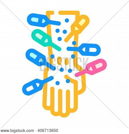 Acupuncture Treatment Color Icon Vector Illustration Flat