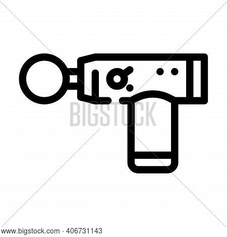 Percussion Massage Gun Line Icon Vector Illustration