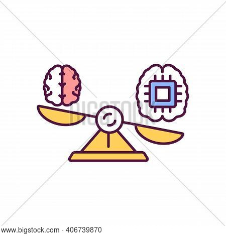 Superintelligence Rgb Color Icon. Artificial Intelligence, Innovative Virtual Intellect. Ai On Scale