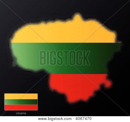 Lituania Modern Halftone Map Design Element