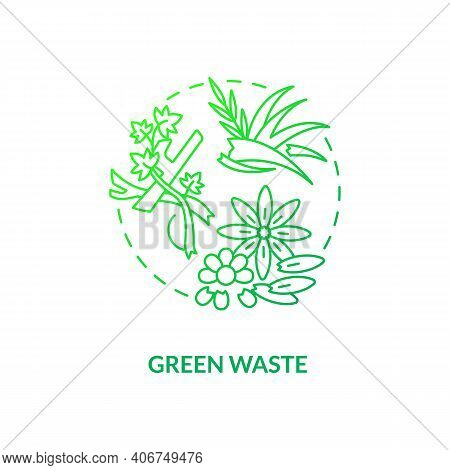 Green Waste Concept Icon. Organic Waste Type Idea Thin Line Illustration. Refuse From Garden. Biolog