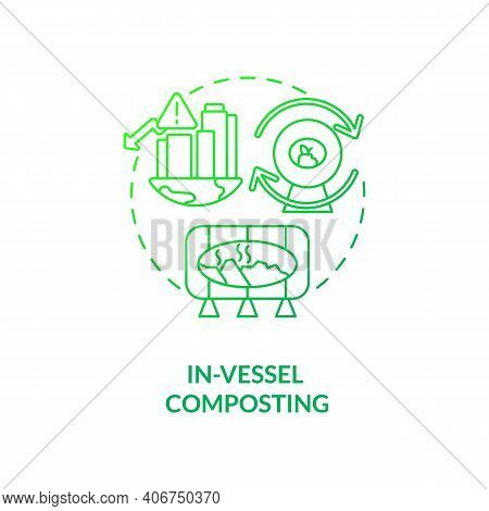 In-vessel Composting Concept Icon. Composting Method Idea Thin Line Illustration. Temperature Levels