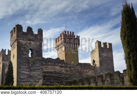 The Scaligero Castle Of Lazise Is A Medieval Fortress From The Scaliger Era Placed In Defense Of The