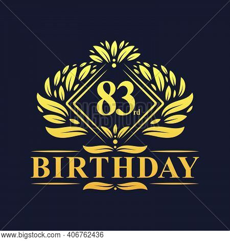 83 Years Birthday Logo, Luxury Golden 83rd Birthday Celebration.