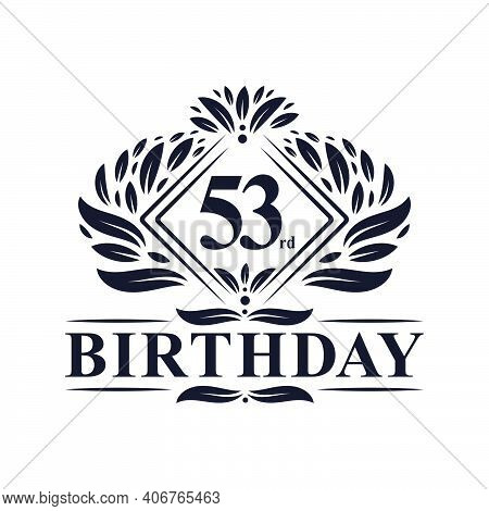 53 Years Birthday Logo, Luxury 53rd Birthday Celebration.