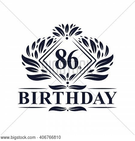 86 Years Birthday Logo, Luxury 86th Birthday Celebration.