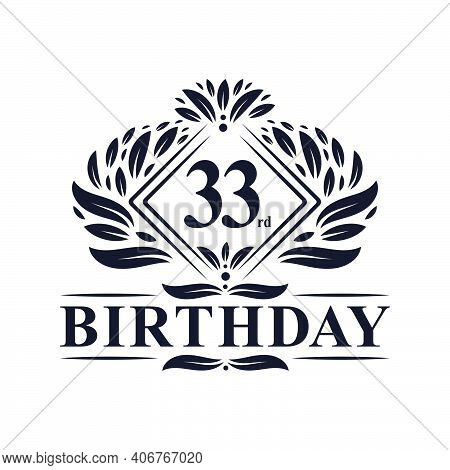 33 Years Birthday Logo, Luxury 33rd Birthday Celebration.