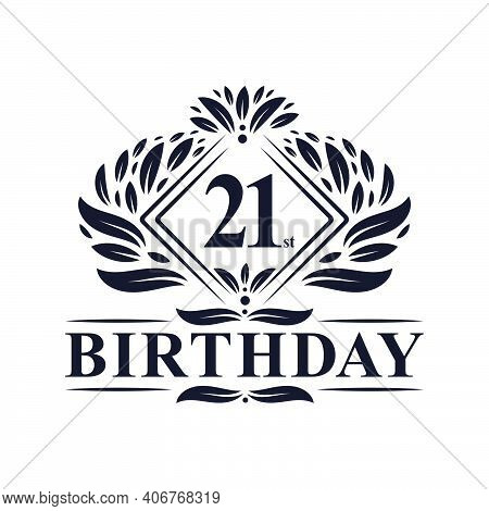 21 Years Birthday Logo, Luxury 21st Birthday Celebration.