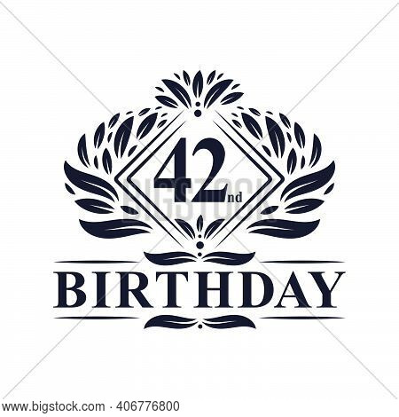 42 Years Birthday Logo, Luxury 42nd Birthday Celebration.