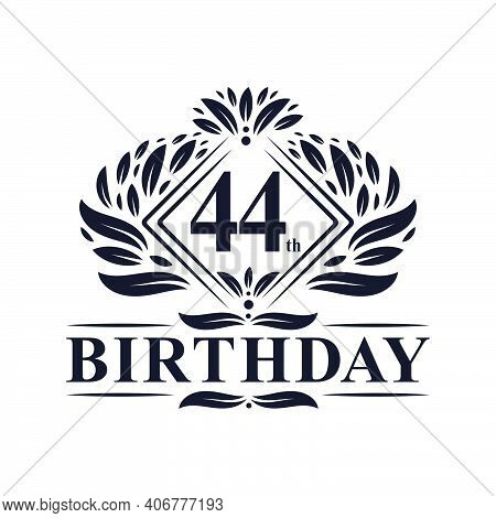 44 Years Birthday Logo, Luxury 44th Birthday Celebration.