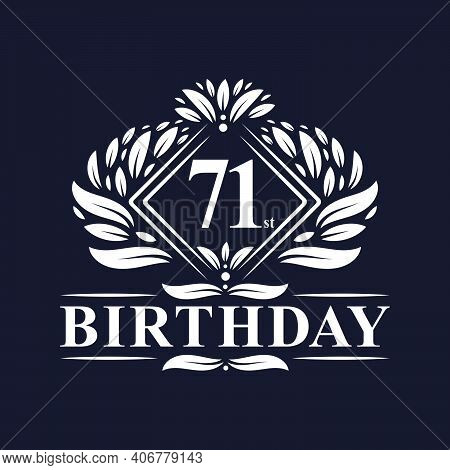 71 Years Birthday Logo, Luxury 71st Birthday Celebration.