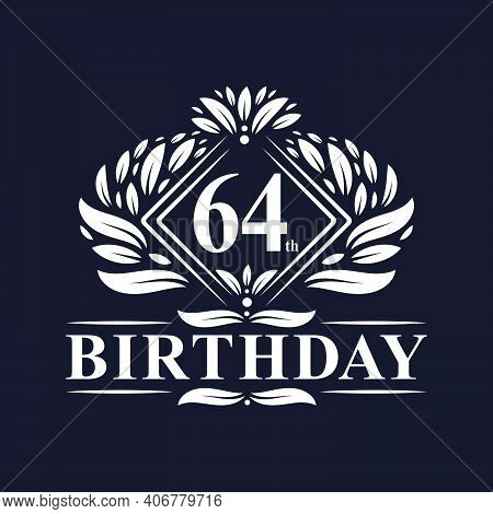 64 Years Birthday Logo, Luxury 64th Birthday Celebration.