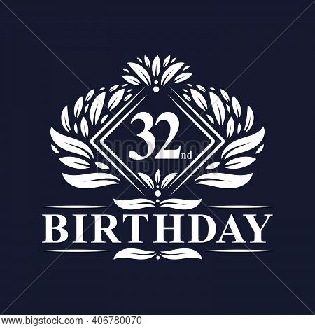 32 Years Birthday Logo, Luxury 32nd Birthday Celebration.