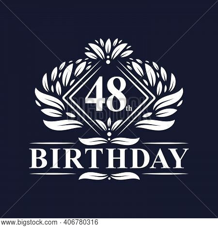 48 Years Birthday Logo, Luxury 48th Birthday Celebration.