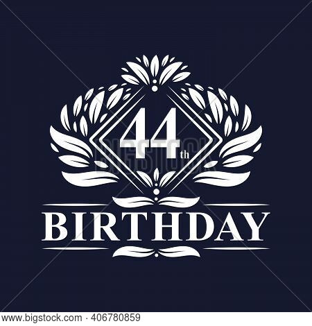 44 Years Birthday Logo, Luxury 44th Birthday Celebration.