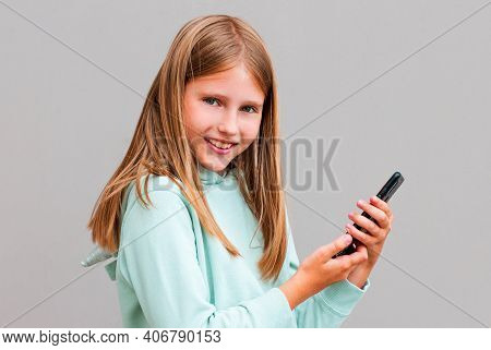 Crazy Cool Stylish Trendy Nice Cute Cheerful Adorable Lovely Attractive Blone Girl Isolated Over Gra