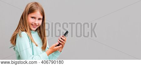 Crazy Cool Stylish Trendy Nice Cute Cheerful Adorable Lovely Attractive Blone Girl Isolated Over Gra